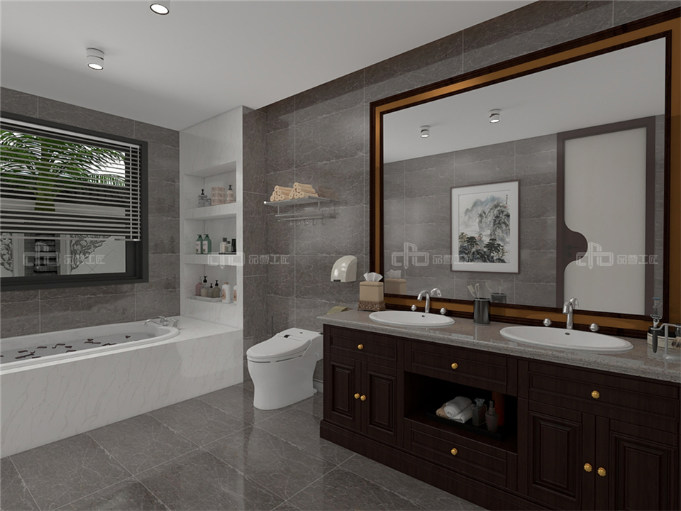 寧靜致遠的新中式整木定制案例效果圖(圖14) 整木定制新中式效果圖