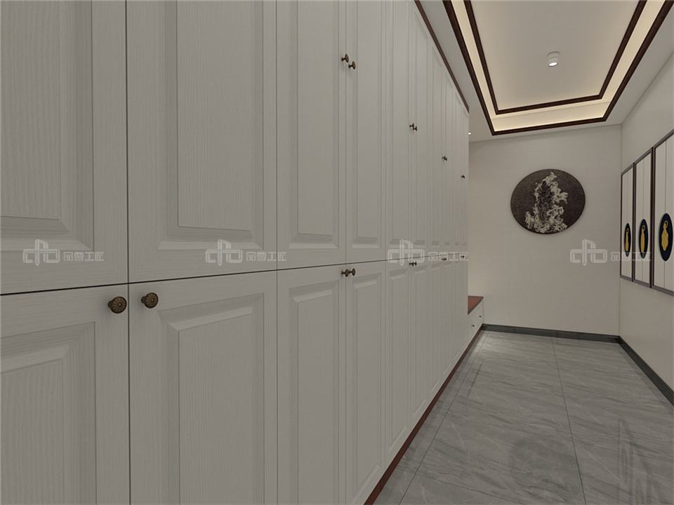 寧靜致遠的新中式整木定制案例效果圖(圖15) 整木定制新中式效果圖