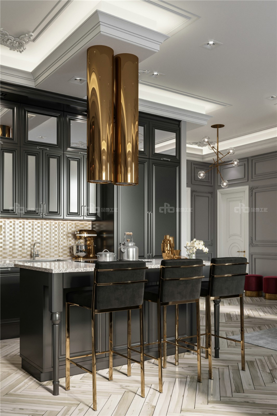 2019最新簡歐風格裝修效果圖 整木定制圖片案例(圖3) 2019最新簡歐風格裝修效果圖 整木定制圖片案例(圖3)