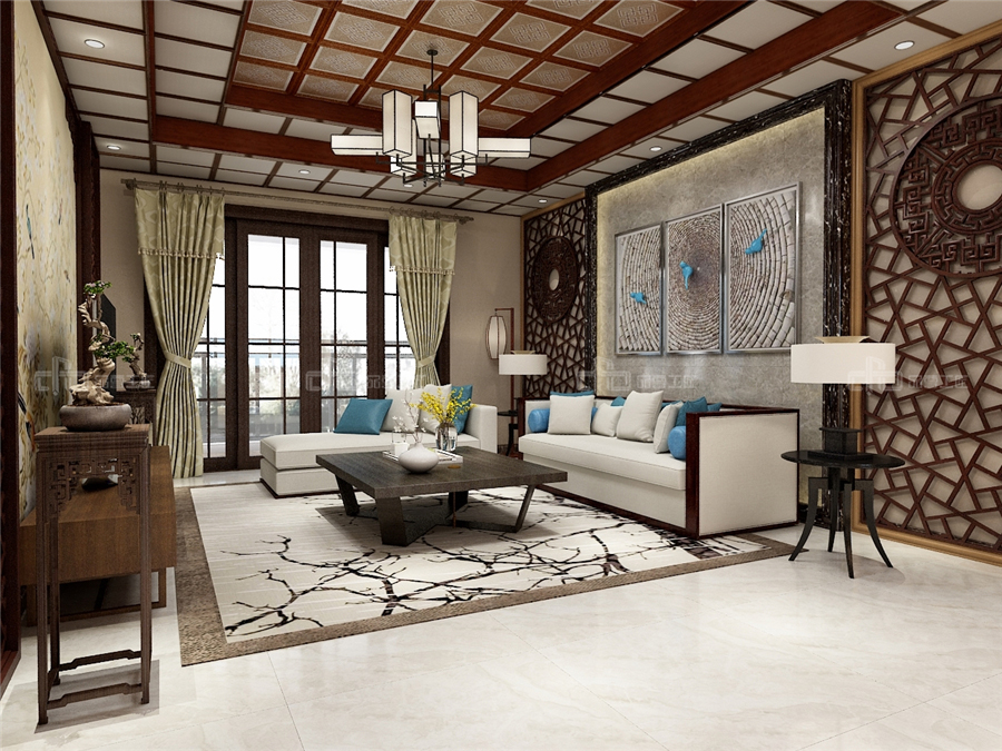 輕奢新中式風格效果圖,整木定制極簡新中式(圖5) 輕奢新中式風格效果圖,整木定制極簡新中式(圖5)