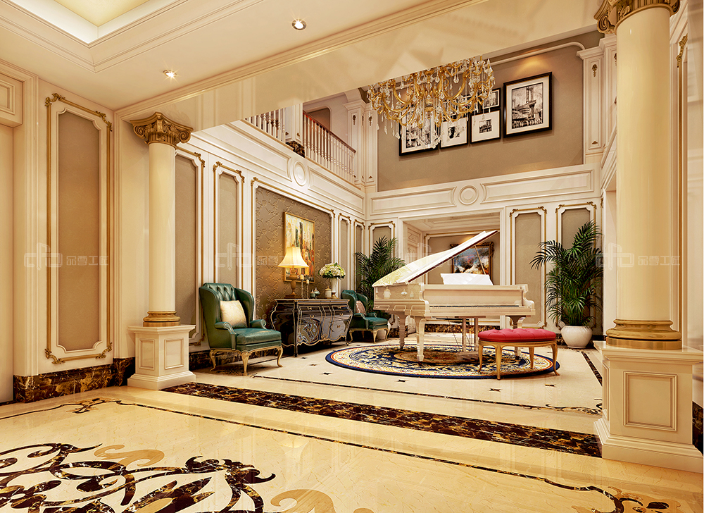 整木定制法式風格,金色別墅裝修案例效果圖(圖5) 整木定制法式風格,金色別墅裝修案例效果圖(圖5)